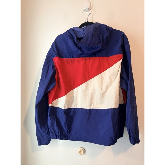 Vintage Y2K Nautica Color Block Windbreaker Jacket Mens Medium Roll Up Hood Flaw - Picture 6 of 7